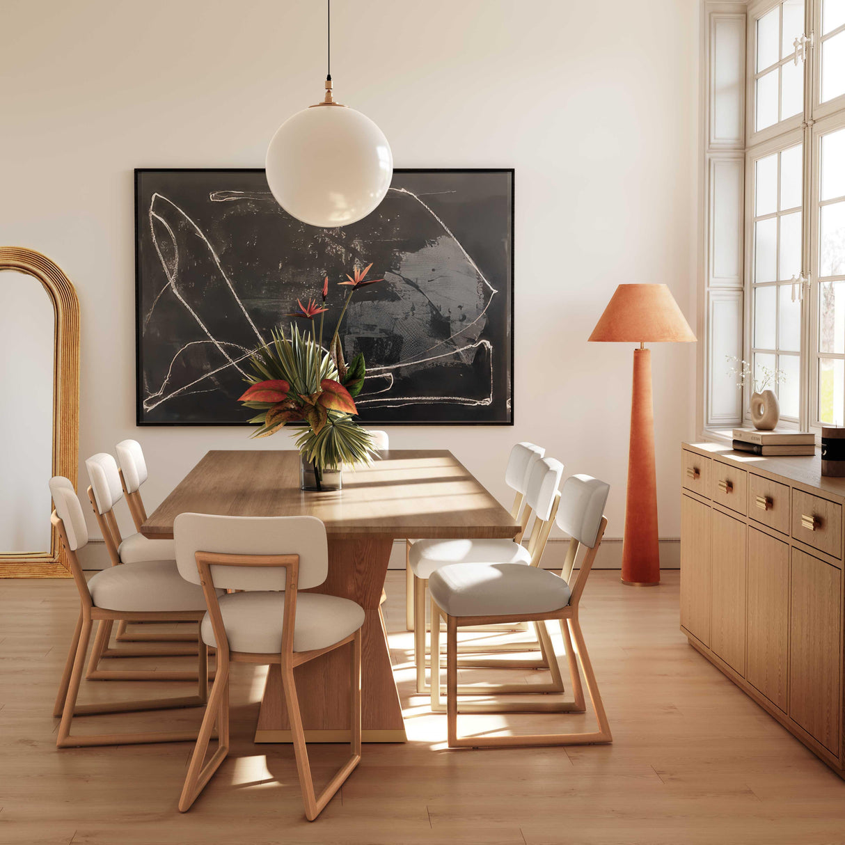 TOV Bobbie Cream Performance Upcycled Fabric Dining Chair