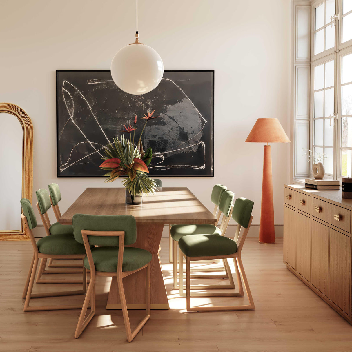 TOV Bobbie Green Performance Upcycled Fabric Dining Chair