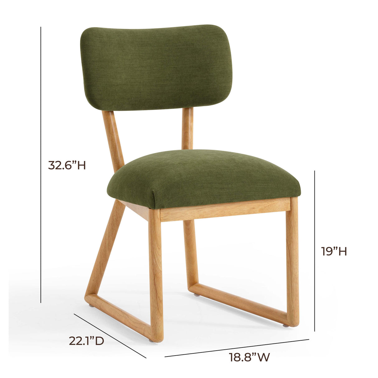 TOV Bobbie Green Performance Upcycled Fabric Dining Chair