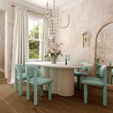 TOV Elise Pale Blue Performance Velvet Dining Chair