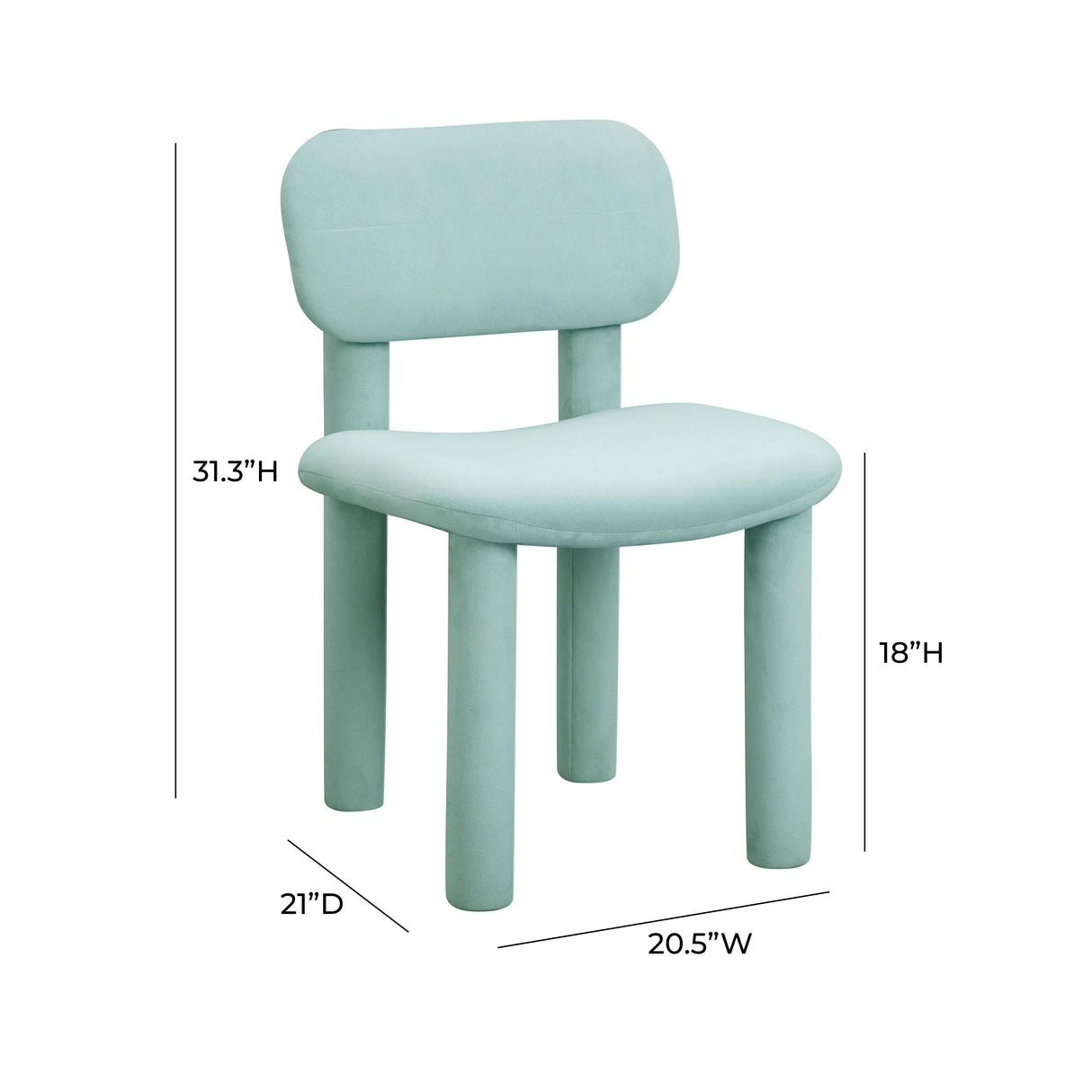 TOV Elise Pale Blue Performance Velvet Dining Chair