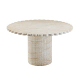 TOV Blossom Washed Travertine Finish Indoor / Outdoor 54" Round Dining Table