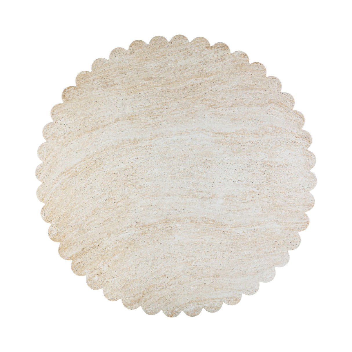 TOV Blossom Washed Travertine Finish Indoor / Outdoor 54" Round Dining Table