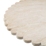 TOV Blossom Washed Travertine Finish Indoor / Outdoor 54" Round Dining Table