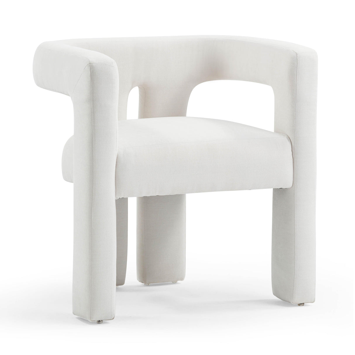 TOV Sloane Bone White Recycled Fabric Chair