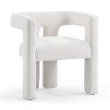 TOV Sloane Bone White Recycled Fabric Chair