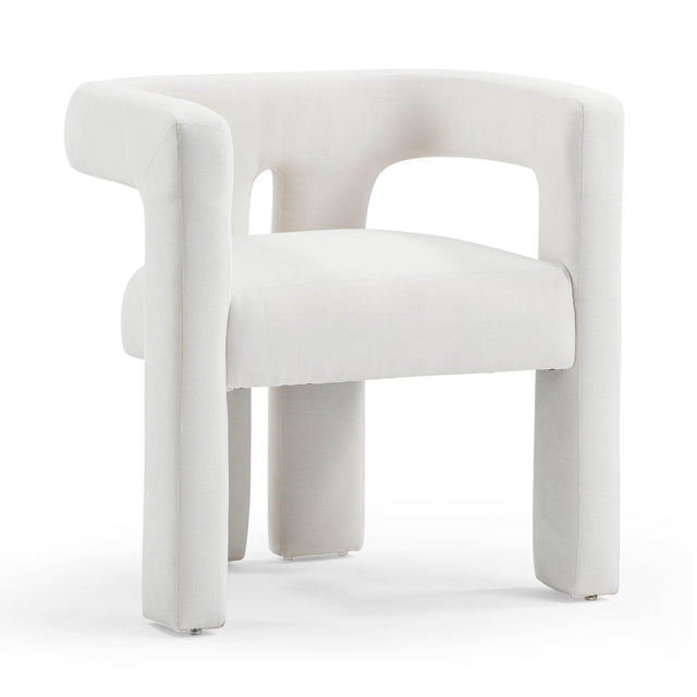 TOV Sloane Bone White Recycled Fabric Chair