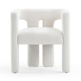 TOV Sloane Bone White Recycled Fabric Chair