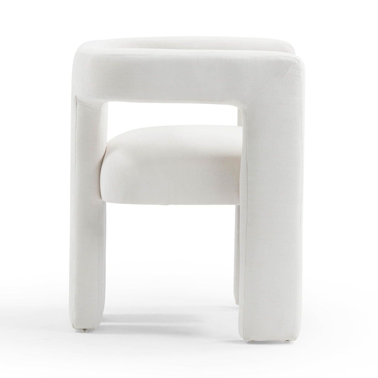 TOV Sloane Bone White Recycled Fabric Chair