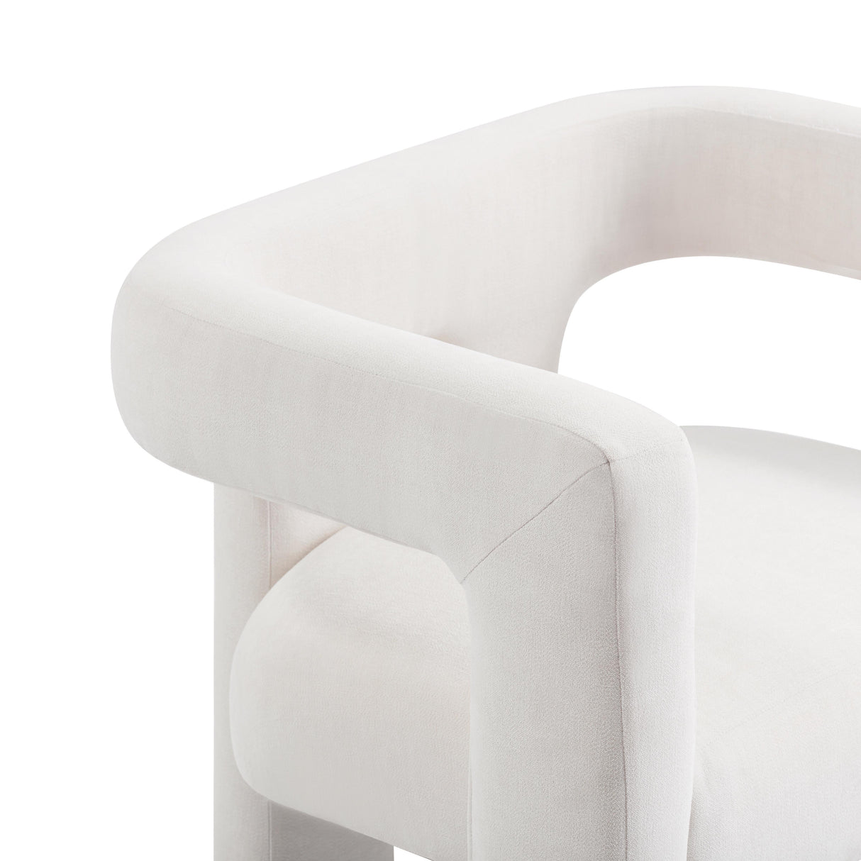 TOV Sloane Bone White Recycled Fabric Chair