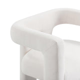 TOV Sloane Bone White Recycled Fabric Chair