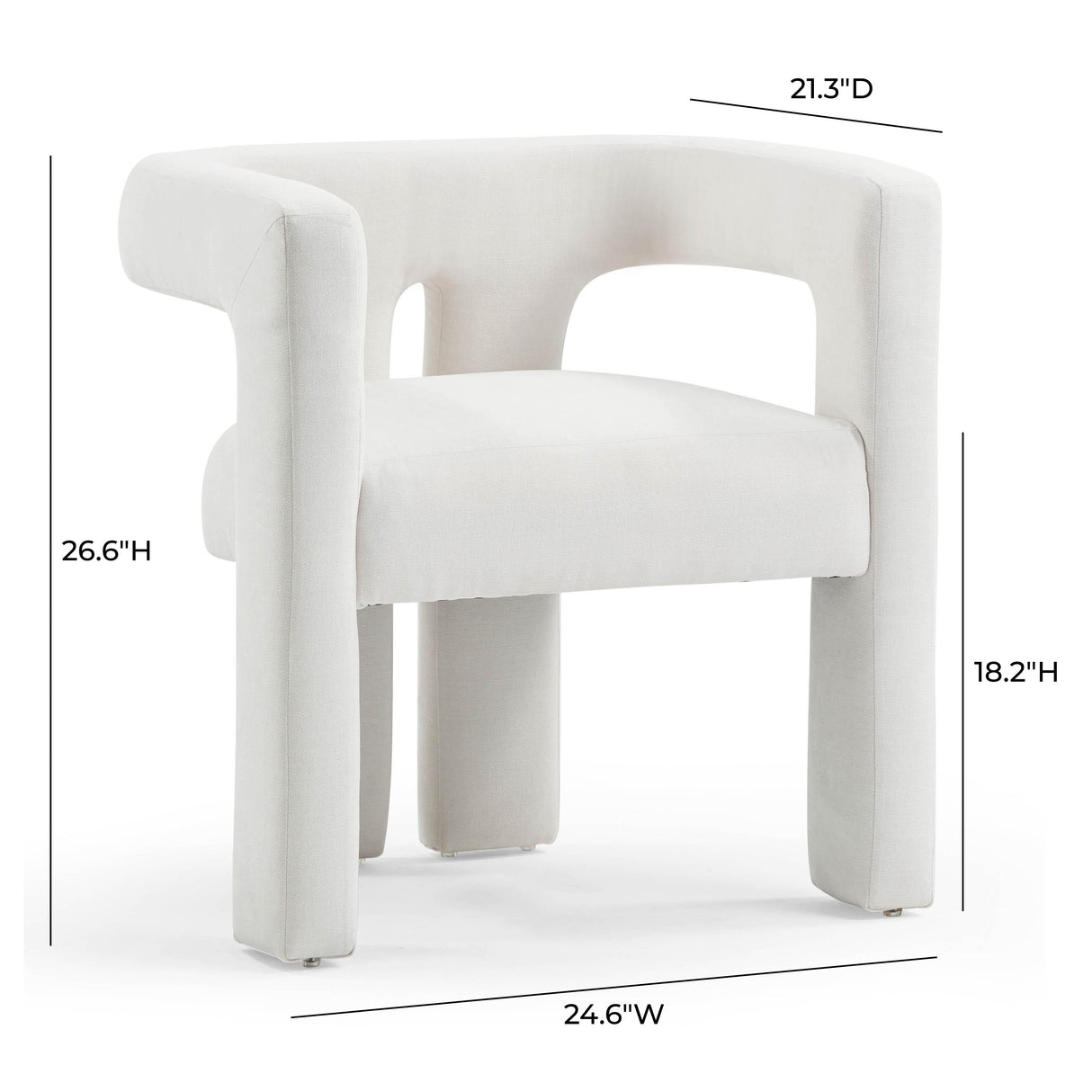 TOV Sloane Bone White Recycled Fabric Chair