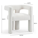 TOV Sloane Bone White Recycled Fabric Chair