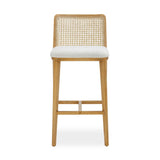 TOV Gerri Performance Tweed and Rattan Counter Stool