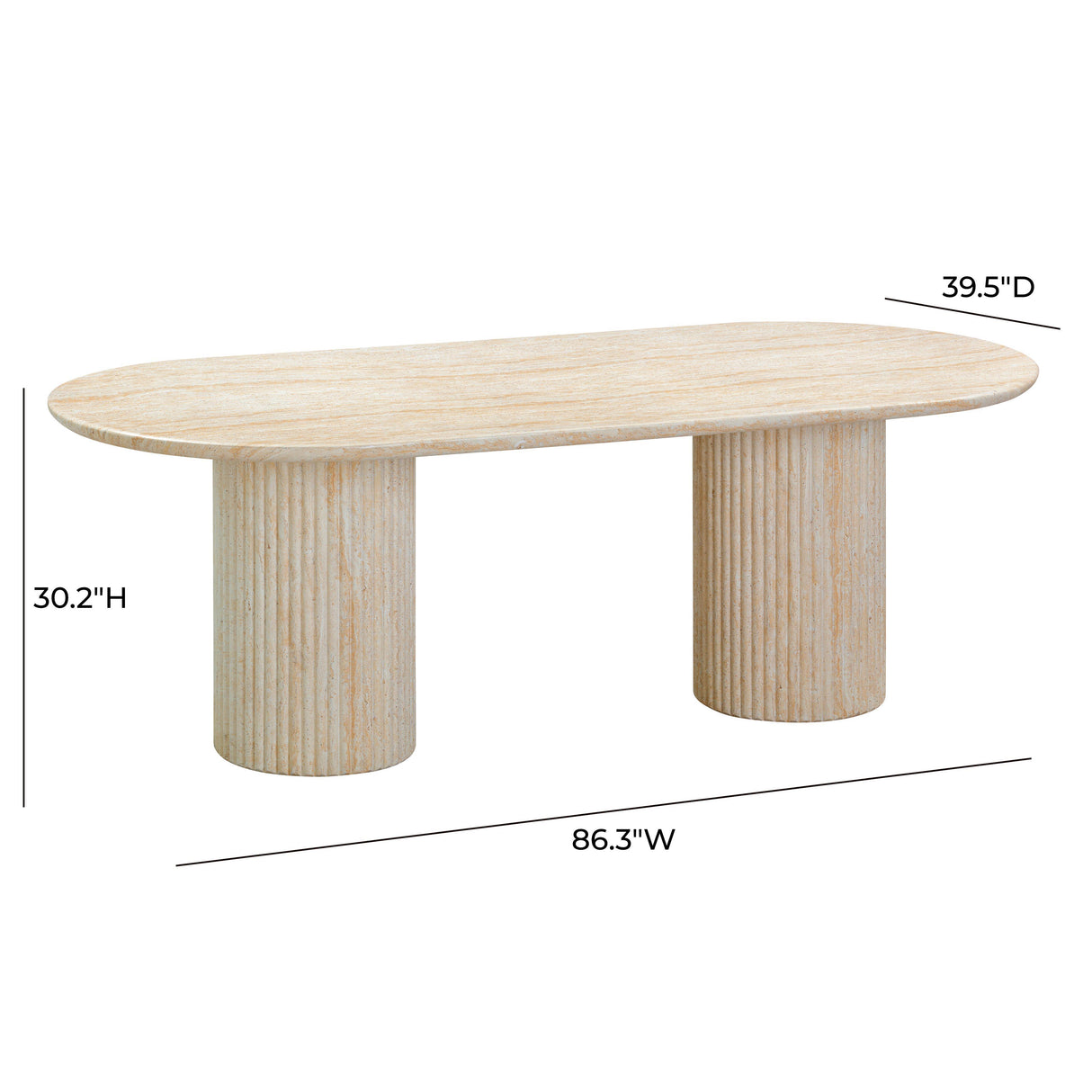 TOV Brut Travertine Pattern Indoor/Outdoor Dining Table
