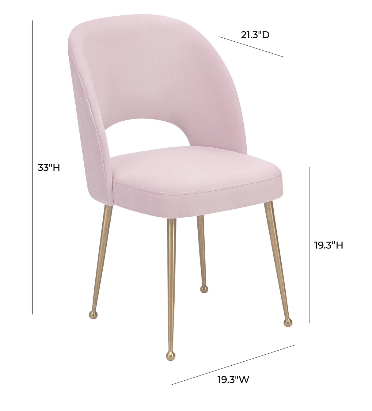 TOV Swell Blush Velvet Chair