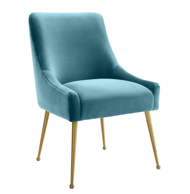 TOV Beatrix Sea Blue Velvet Side Chair
