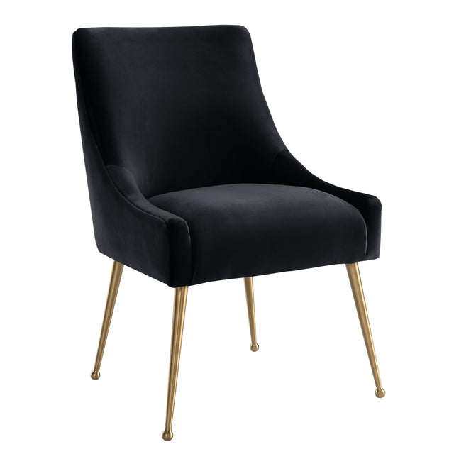 TOV Beatrix Black Velvet Side Chair