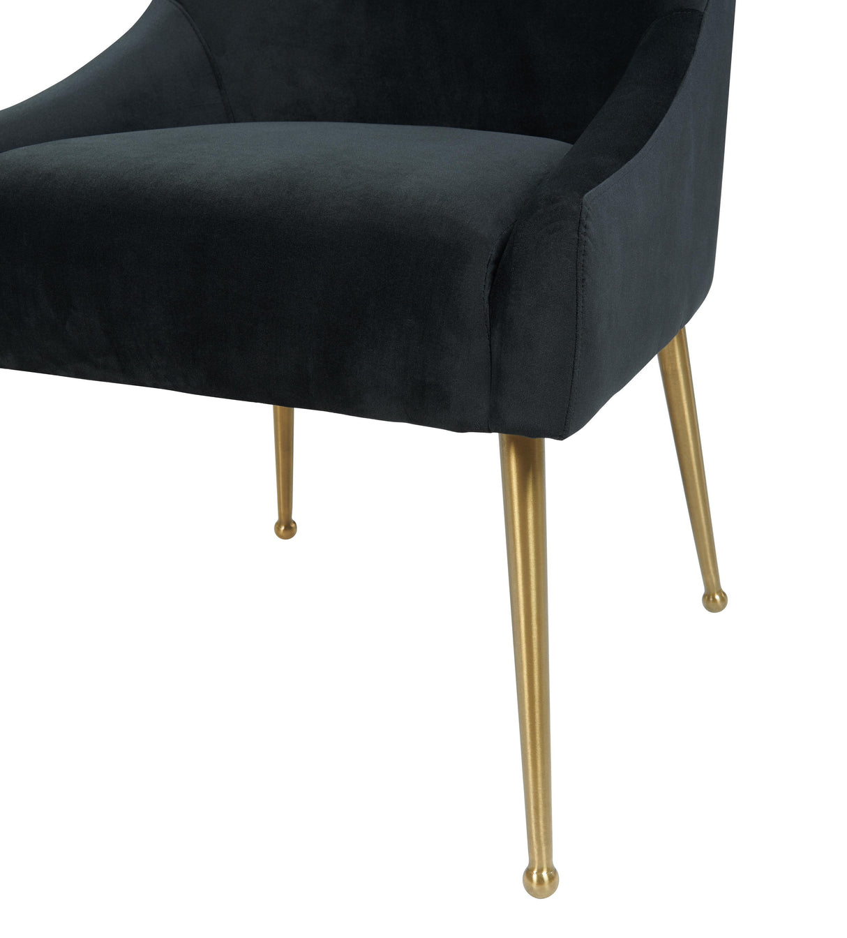 TOV Beatrix Black Velvet Side Chair