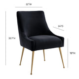 TOV Beatrix Black Velvet Side Chair