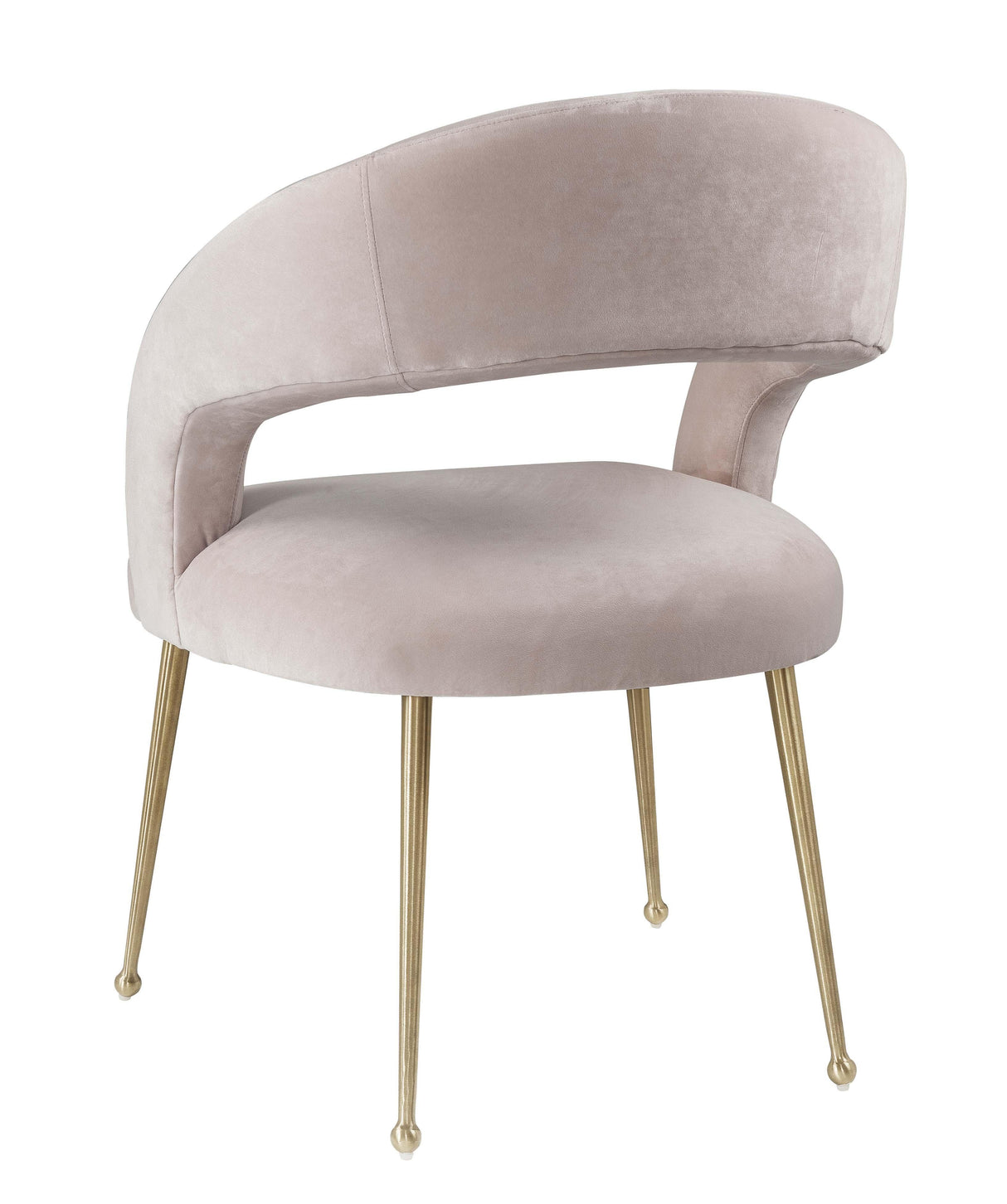 TOV Rocco Blush Velvet Dining Chair