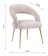 TOV Rocco Blush Velvet Dining Chair
