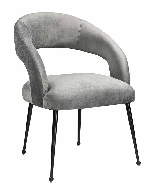 TOV Rocco Slub Grey Dining Chair