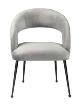 TOV Rocco Slub Grey Dining Chair