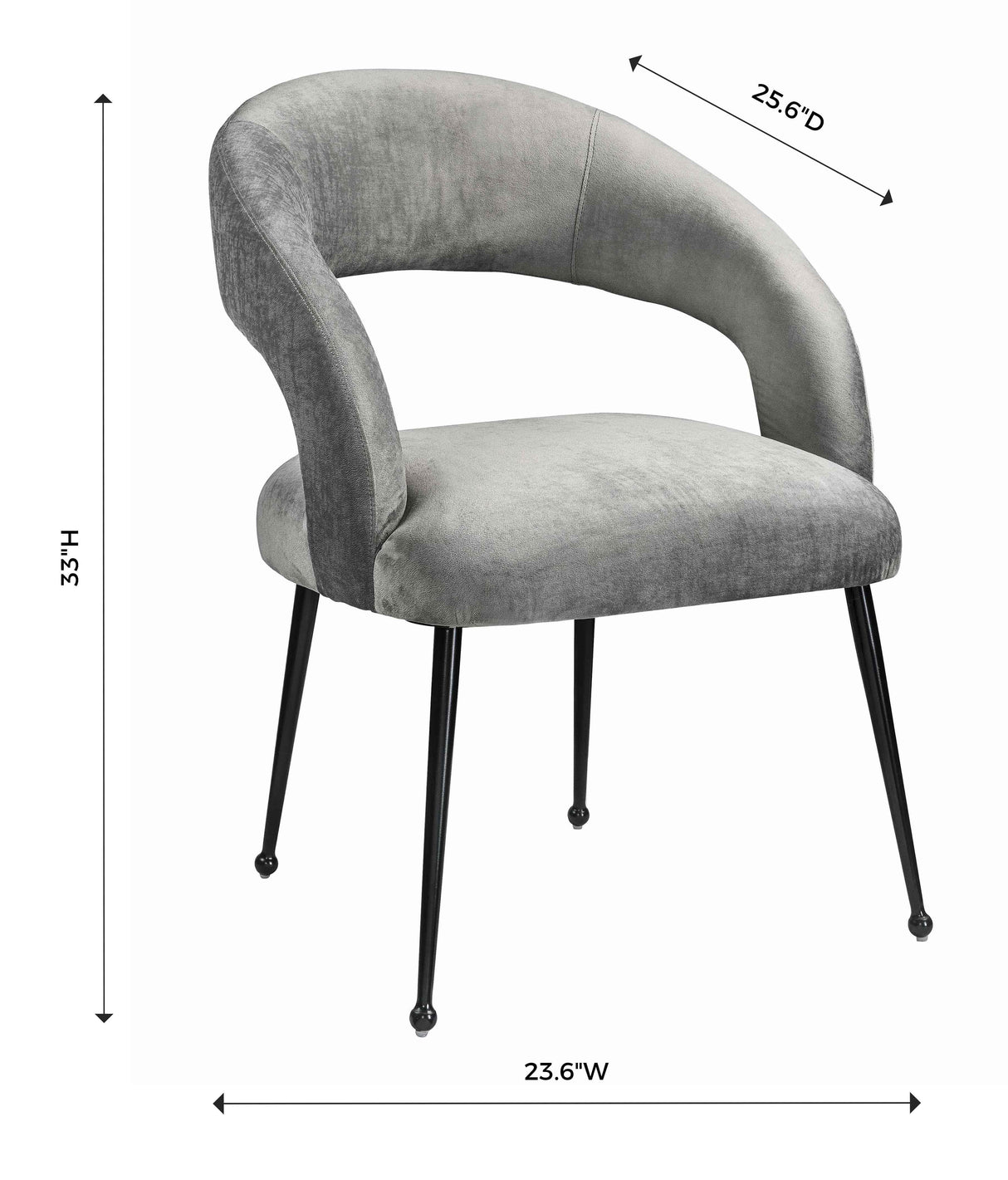 TOV Rocco Slub Grey Dining Chair