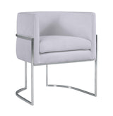 TOV Giselle Grey Velvet Dining Chair with Silver Leg