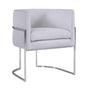 TOV Giselle Grey Velvet Dining Chair with Silver Leg