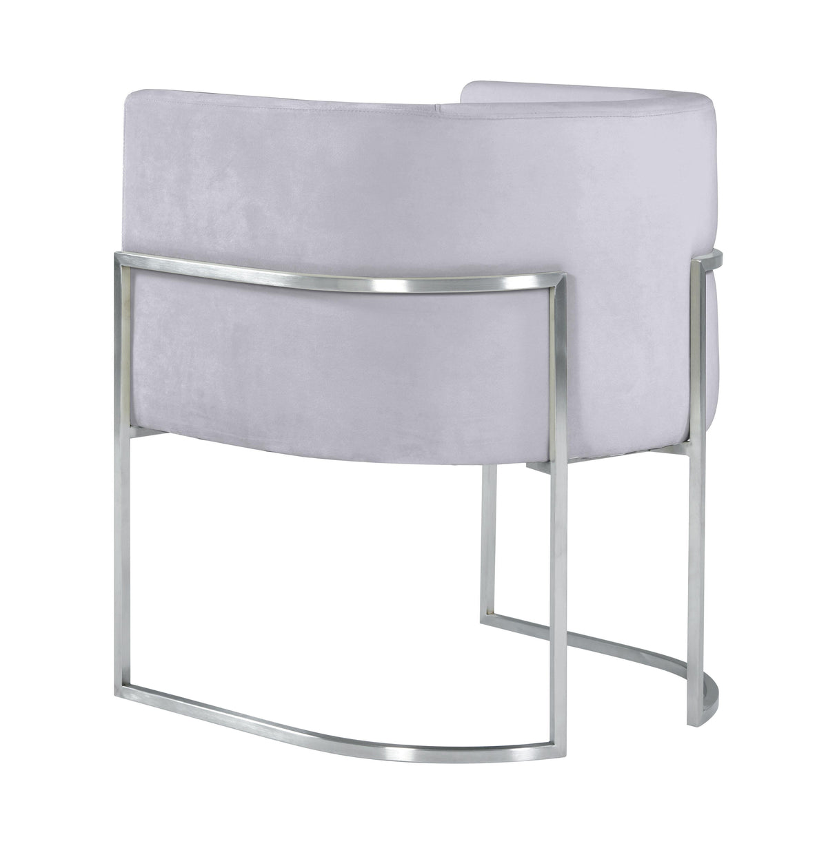 TOV Giselle Grey Velvet Dining Chair with Silver Leg