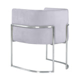 TOV Giselle Grey Velvet Dining Chair with Silver Leg