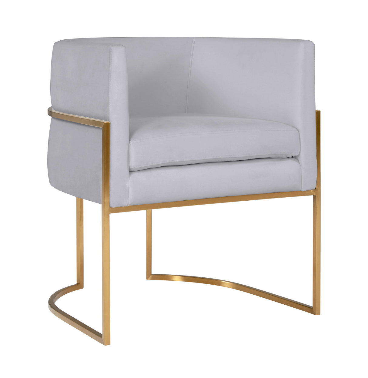 TOV Giselle Grey Velvet Dining Chair with Gold Leg