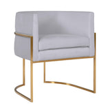 TOV Giselle Grey Velvet Dining Chair with Gold Leg