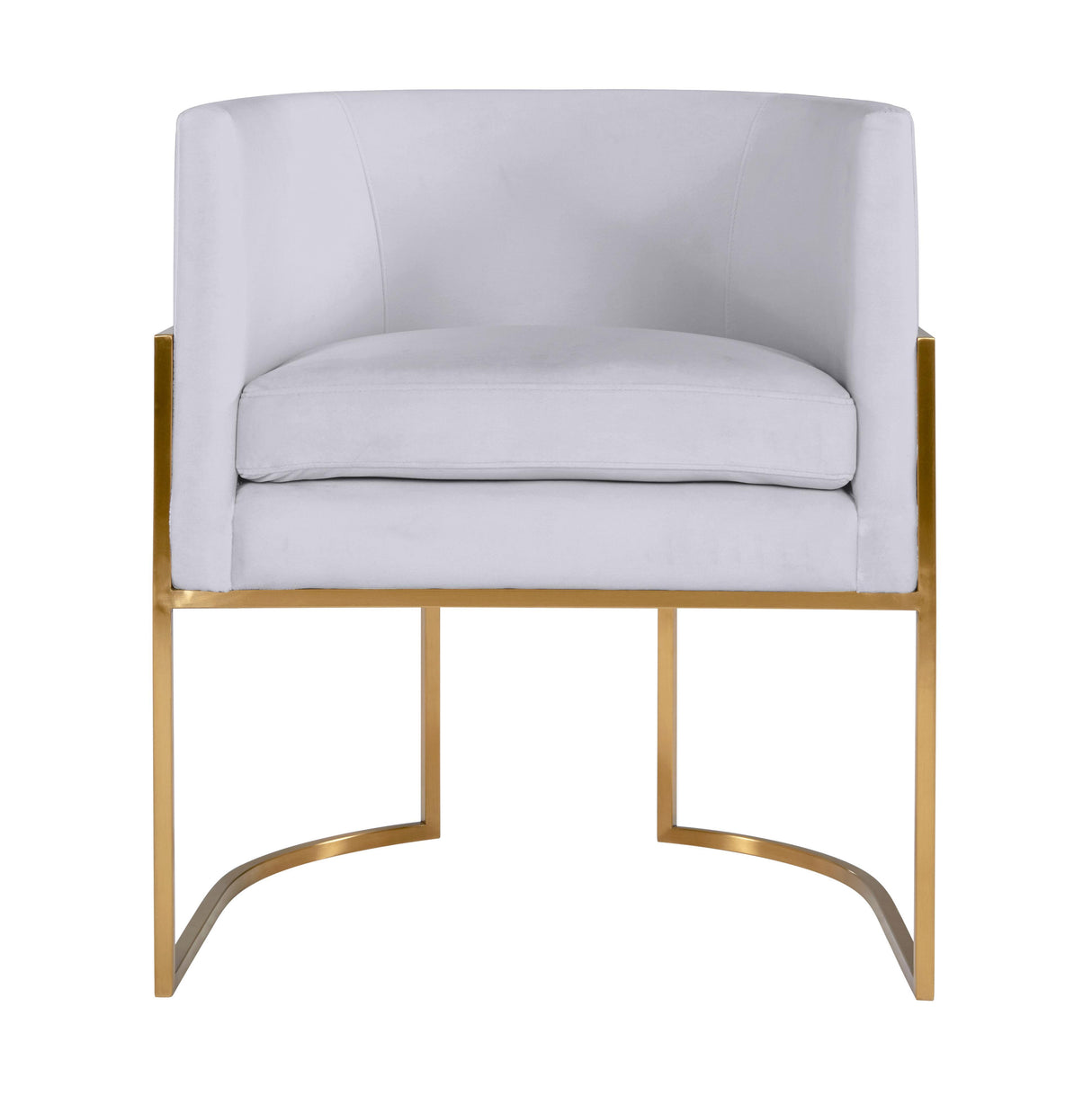 TOV Giselle Grey Velvet Dining Chair with Gold Leg