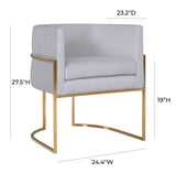 TOV Giselle Grey Velvet Dining Chair with Gold Leg
