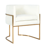 TOV Giselle Cream Velvet Dining Chair Gold Leg