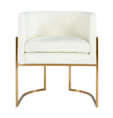 TOV Giselle Cream Velvet Dining Chair Gold Leg