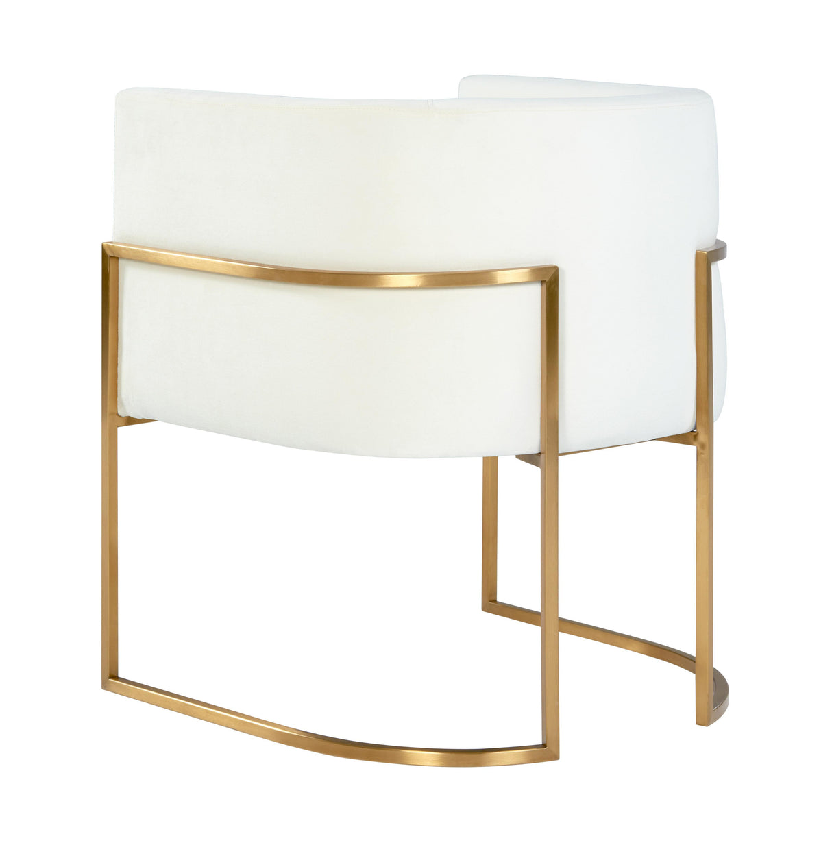 TOV Giselle Cream Velvet Dining Chair Gold Leg