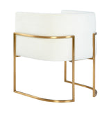 TOV Giselle Cream Velvet Dining Chair Gold Leg