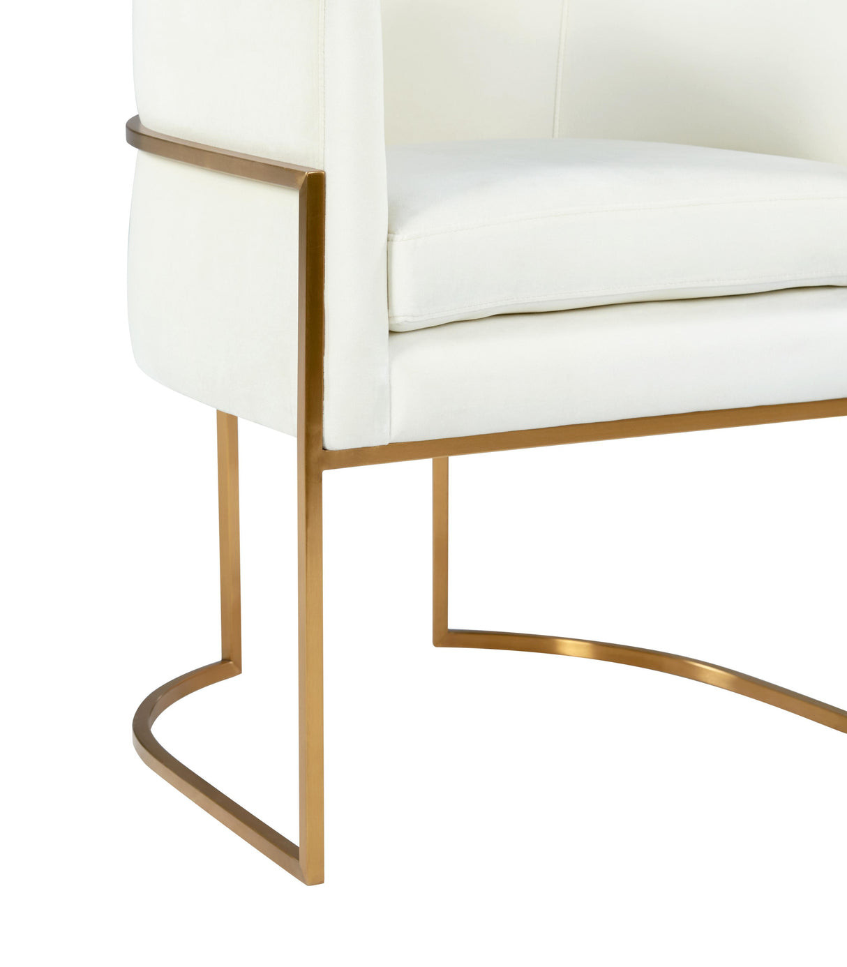 TOV Giselle Cream Velvet Dining Chair Gold Leg