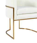 TOV Giselle Cream Velvet Dining Chair Gold Leg
