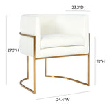TOV Giselle Cream Velvet Dining Chair Gold Leg