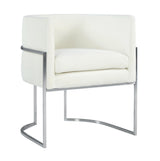 TOV Giselle Cream Velvet Dining Chair Silver Leg