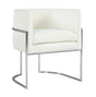 TOV Giselle Cream Velvet Dining Chair Silver Leg