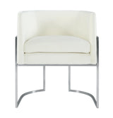TOV Giselle Cream Velvet Dining Chair Silver Leg