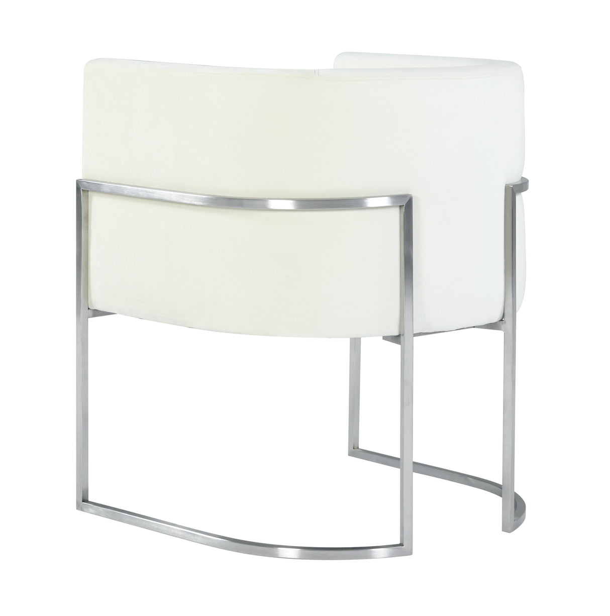 TOV Giselle Cream Velvet Dining Chair Silver Leg