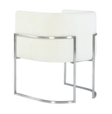 TOV Giselle Cream Velvet Dining Chair Silver Leg
