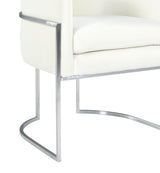 TOV Giselle Cream Velvet Dining Chair Silver Leg